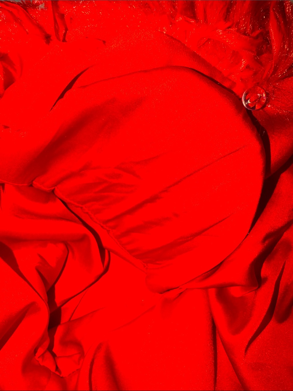 naked wardrobe Red Faux Fur Trench Coat - Picture 4 of 5